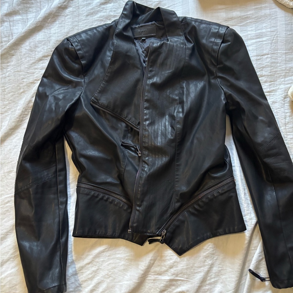 Blank NYC Asymmetrical Black Leather Jacket
